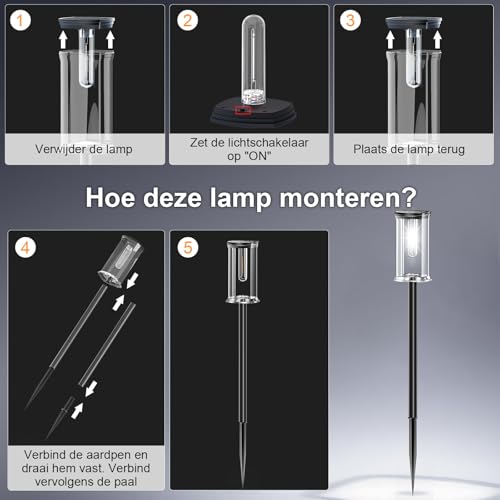 SOLARBABY 12 Pieces Solar Lights Outdoor Garden Warm White LED Outdoor Solar Lights IP65 Automatic Ignition Decorative Lighting for Patio, Garden, Patio and Yard