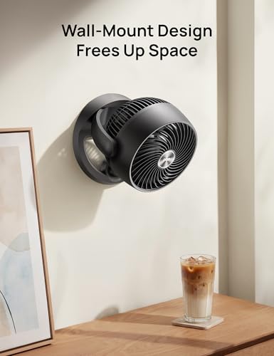 DREO Ventilador de Escritorio para Habitación, Ventilador Portatil con 3 Velocidades, Flujo 21,3m, Ventilador Silencioso 28dB, Ajuste Vertical Manual de 120°, Ideal para Hogar, Oficina Cocina, Negro