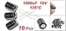 uxcell 10 x 1000uF 10V 105C Radial Electrolytic Capacitor 8x11mm