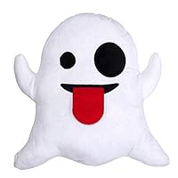 dhrbsx Car Cushion for Leaning on Soft Emoji Smiley face Hold Pillow Stuffed Stuffed Doll The White Ghost cradled The Pillow (Small Ghost)