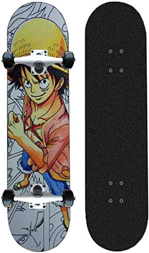 Skjfdmiy ONE Piece Monkey D. Luffy Anime Skateboard Complete