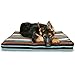 Furhaven Water-Resistant Indoor-Outdoor Stripe Print Mattress Egg Crate Orthopedic Foam Dog Bed - Striped Espresso, Large