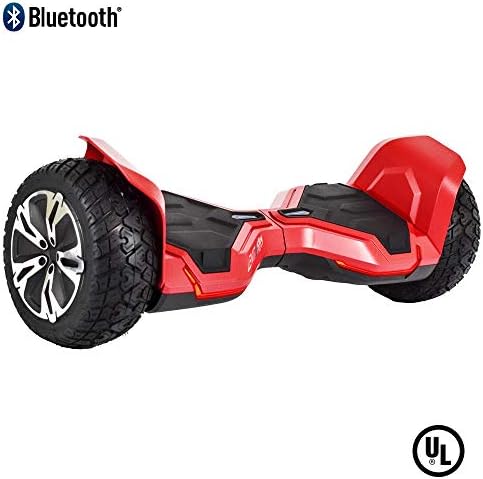 Levit8ion Xtreme G2 Hummer 8.5" Off Road UL 2272 Hoverboard 700w Dual Motor All Terrain Tires, Metal Fenders, LED Lights, Bluetooth, Li-Ion Battery (Red)