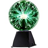 Kicko Green Plasma Ball - 7 Inch - Nebula, Thunder Lightning, Plug-in - for Parties, Decorations, Prop, Kids, Bedroom, Home