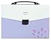 Snail&Hawk 13-Pockets Poly Accordion Expanding-File-Folder with Handle and Tabs,A4 Size,Purple Flora