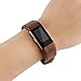 AK Fitbit Charge 2 Leather Band, Replacement Luxury Genuine Leather Band Strap for Fitbit Charge 2 (Coffee Brown)