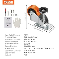 VEVOR Leveling Casters, Set of 4, 1800 lbs Total