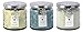 Dynamic Collections Snowflake Embossed Christmas Jar Candle - 3 Pack – Scented 2-Wick Candle Gift Set with Lids in Pastels - Blue, Ivory and White