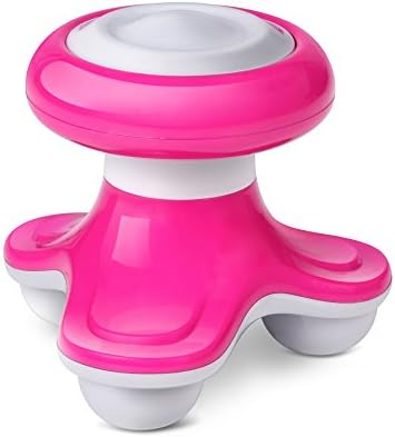 LYRE Mini Electric Portable Hand Held Massager with Vibrating Function for Neck Back Feet Body Legs Scalp Head Shoulders and More - Battery Or USB Powered (Red)
