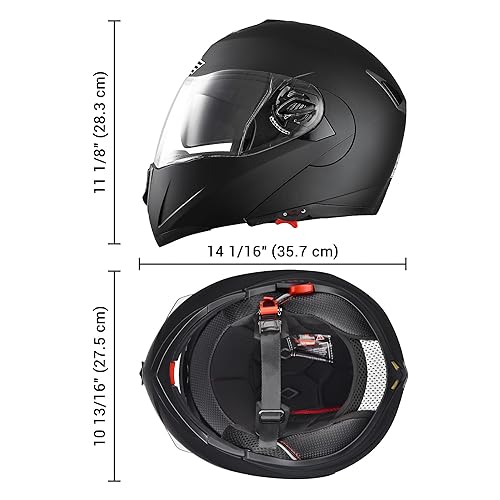 AHR Motorcycle Helmet Dual Visor Modular Flip up Full Face Helmet DOT Approved - AHR Helmet Run-M for Adult Motorbike Street Bike Moped Racing (Matte Black, M) in Kenya | Whizz Helmets AHR Motorcycle Helmet Dual Visor Modular Flip up Full Face Helmet DOT Approved - AHR Helmet Run-M for Adult Motorbike Street Bike Moped Racing (Matte Black, M) in Kenya | Whizz Helmets
