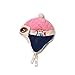 PanDaDa Baby Boys Hats Winter Warm Cap Hat Beanie Pilot Aviator Crochet Earflap Pink Medium