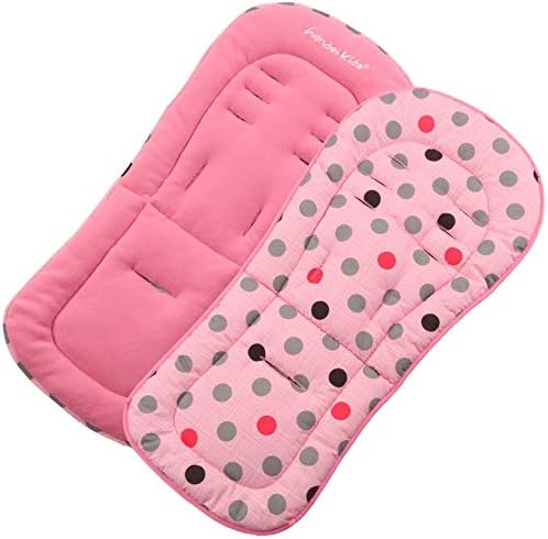 WonderKids Baby Stroller Pad and Seat Liner (Pink Polka)