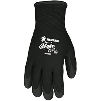 Memphis N9690 Ninja Ice Gloves, HPT Coated Palm and Fingers, Dual Layered: 15 Gauge Nylon Shell and 7 Gauge Terry Liner, HPT Coating Repels Liquid, ...