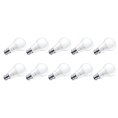 Philips Corepro LED 13 W (100 W) A60, B22 Bayonet Cap, Bulb, Warm White, Non Dimmable, Frosted - Pack of 10