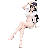 QAHEART Albedo Figure, Anime Albedo Sitting, Albedo Scale Figure, Sitting Pose Action Figure Albedo Desktop Decoration Collectible
