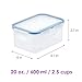 LOCK & LOCK Easy Essentials Storage Food Storage Container Set/Food Storage Bin Set, Clear, 20 Oz (Pack of 6)