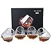 MyGift Tilting Whiskey Scotch Glass, Diamond Shape Liquor Snifter (10oz), Set of 4