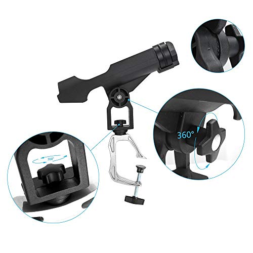 Aresko Lot De 2 Supports De Canne à Pêche Pour Canne à Pêche Avec Fixation Réglable à 360 Degrés