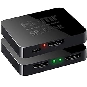 Microware 4K@60Hz HDMI Splitter, HDMI Splitter 1 in 2 Out, HDMI2.0b Splitter for Dual Monitors, Support 3840×2160@60Hz…