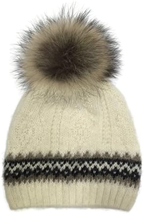 Icelandic Wool Cable Knit Hat Beanie Cap with Fur Pompom for Women by Freyja Canada