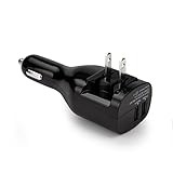 Elepower Compact 2-in-1 Dual Smart USB Ports Home & Car Charger with Foldable AC Wall/DC Plug for iPad Pro / Air / mini, iPhone 7 / 6s / 6 / Plus, Galaxy S / J Series, LG, Nexus, HTC and More-Black