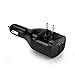 Elepower Compact 2-in-1 Dual Smart USB Ports Home & Car Charger with Foldable AC Wall/DC Plug for iPad Pro / Air / mini, iPhone 7 / 6s / 6 / Plus, Galaxy S / J Series, LG, Nexus, HTC and More-Black