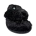 Roxoni Fuzzy House Slippers for Women – Comfortable Furry Spa Thongs – Cozy Slip On Flip Flops - Soft Insole & Rubber Outsole Black