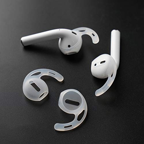 DamonLight Ear Hooks and Covers Earbuds Covers Anti-Slip Ear Tips Silicone Compatible with Apple AirPods or EarPods Headphones/Earphones/Earbuds Airpods Accessories（2 Pairs） (Clear)