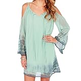 Anself Women Chiffon Off Shoulder Dress Backless Loose Shift Dress