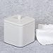 InterDesign Gia Bathroom Vanity Canister Jar for Cotton Balls, Swabs, Cosmetic Pads - White
