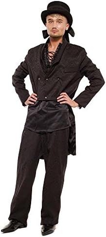 Golden Steampunk Men's Emporium Brocade Trousers - 36, Black