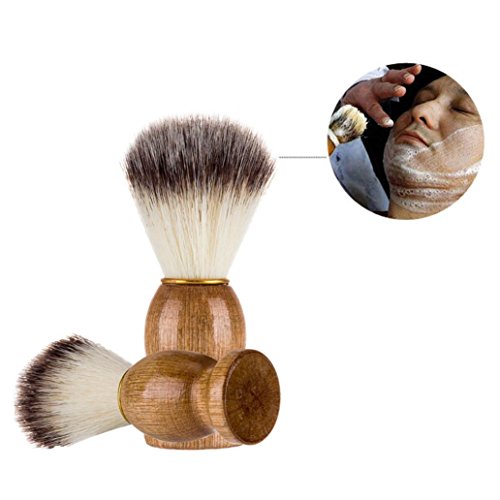 Lisin Men Shaving Brush Best Badger Hair Shave Wood Handle Razor Barber Tool