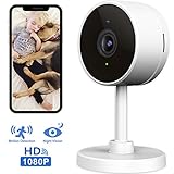 WiFi Home Security Surveillance Camera 1080P, Smart Baby Monitor Compatible with Alexa and Google Home, Motion Detection & Tracker, Night Vision