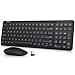VicTsing Wireless Keyboard and Mouse Combo[Whisper Quiet & Scissor-Switch], 2.4G Slim Wireless Keyboard with Stand and Silent Mouse, Nano USB Receiver, for PC Computer Laptop Mac Windows,Black