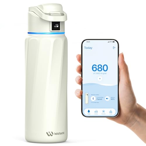 BOOST Smart Water Bottle with Reminder & Tracker, Double Wall Vacuum Insulated Bottles Stainless Steel, 946 ml BPA-Free Wide Mouth for School, Gym, Of