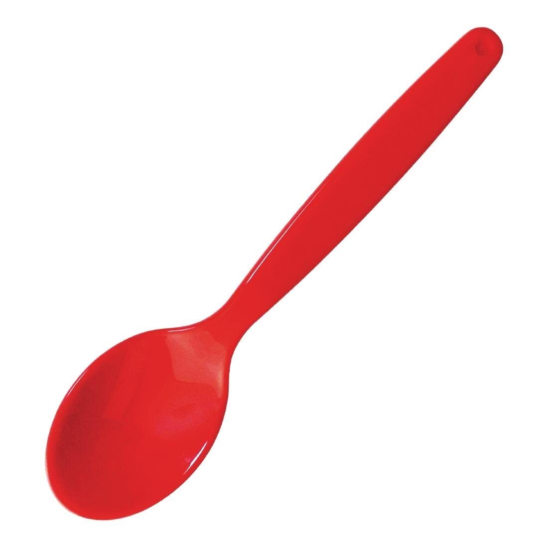 Olympia Kristallon Plastic Spoons Red (12 Pack) - Reusable Cutlery for Schools, Nursing Homes DL122