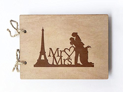 Wedding Guest book (wood) - notebook - Paris