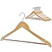 StorageWorks 20-Pack Solid Wood Coat Hangers, Wooden Clothes Hangers, Natural Finish