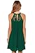 DREAGAL Women's Scoop Neck Loose Fit Floral Lace Mini Dress Dark Green Small