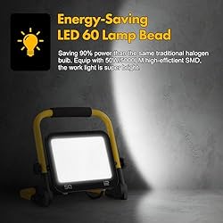 Yaoledly 50W 5000LM LED Work Light, 6000K IP66