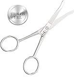 Stainless Steel Scissors - Professional Facial Grooming Scissors & Nose Hair Trimmer Sharp Blades with Safety Tip