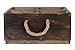 Dwellbee Rustic Wood Organizer Caddy with Rope Handles, Square (Pine Wood)