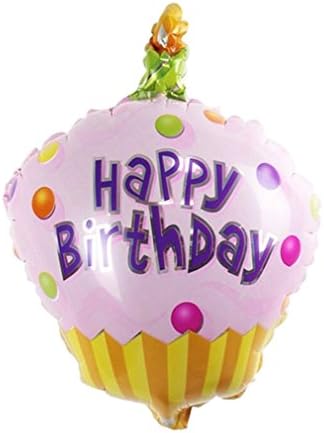 Happy Birthday Cake Foil Balloons Birthday party air Balls inflatable Ballons lovely (Pink)