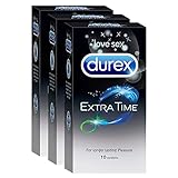 Durex Condoms - Extra Time for Extended Pleasure (10 Count - Pack of 3, Total 30)