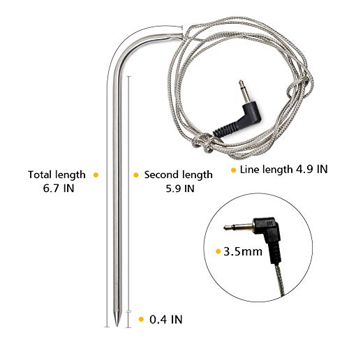 Replacement High-Temperature Meat Probe For Pellet Grills And Pellet Smokers Compatible With Pit Boss Grills, 2pc Waterproof BBQ Probe