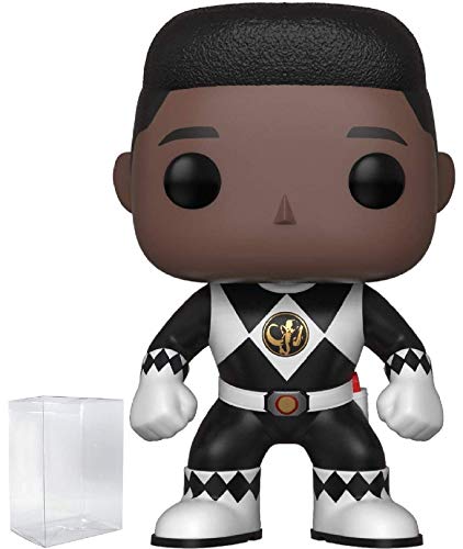 Funko Pop! TV: Mighty Morphin' Power Rangers - Zack Black Ranger (No Helmet) Vinyl Figure (Bundled with Pop Box Protector Case)
