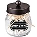 Amolliar Mason Jar Bathroom Vanity Organizer - Rustic Farmhouse Decor Bronze Bathroom Accessories - Qtip Dispenser Holder Canister Glass for Q-Tips,Cotton Swabs,Rounds,Ball,Flossers/Bronze