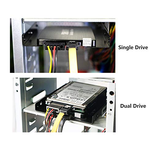 Saisn 2.5" to 3.5" SSD HDD Hard Disk Drive Holder Metal Mounting Bracket Adapter (Dual Drive)