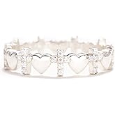 STORYJEWELLERY Daughter Ring, Daughter Birthday Gifts, Cross and Heart Ring, Birthday Gifts for Adult Daughters