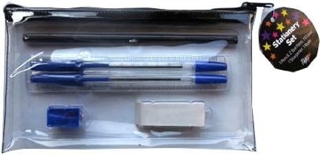 Tiger school stationery pencil Set including a clear plastic storage case